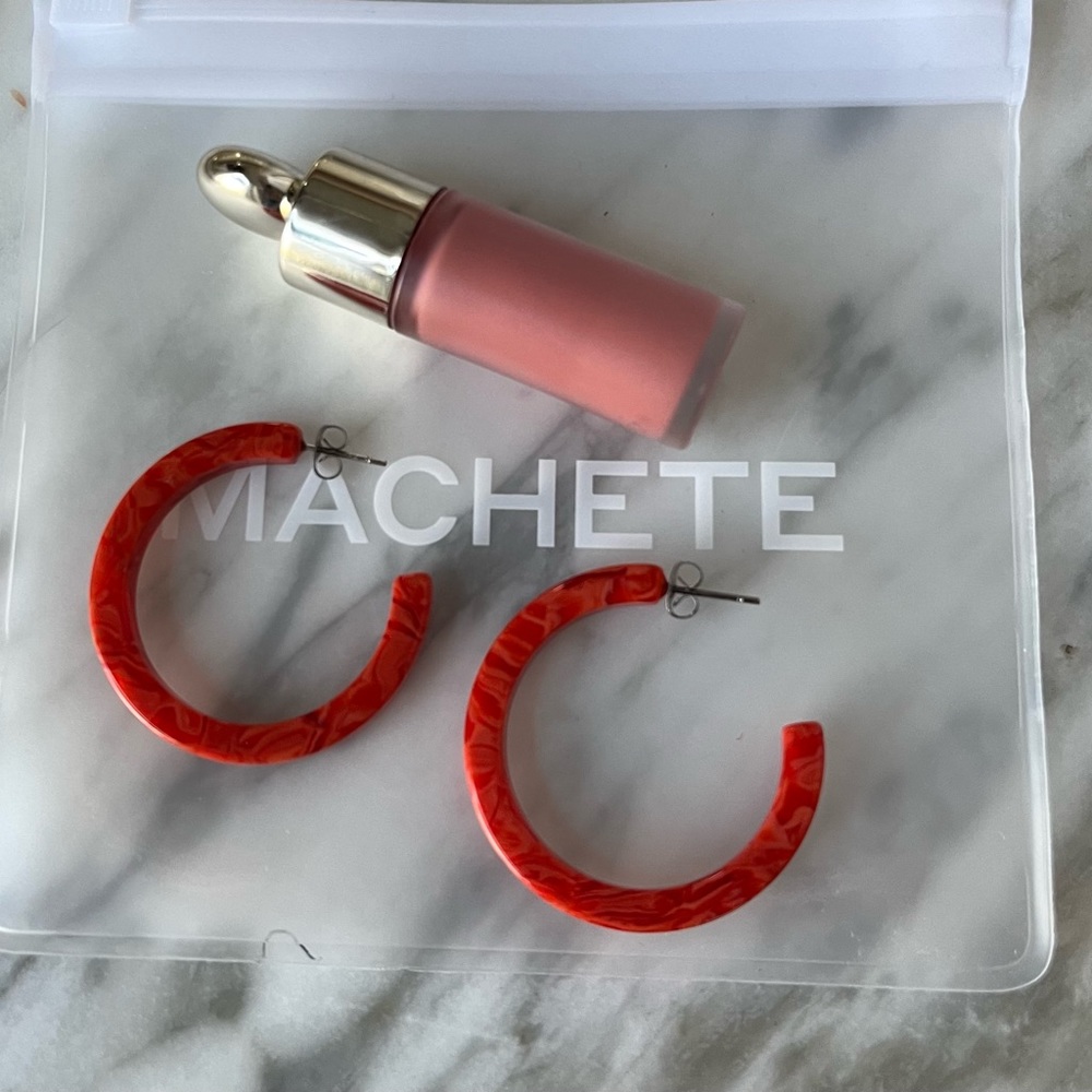 Machete poppy (red-orange) midi hoops